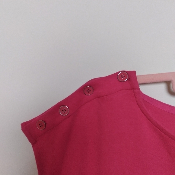 Talbots Pink Cap Sleeve Cotton Bodycon Midi Dress Size Small - Picture 5 of 8